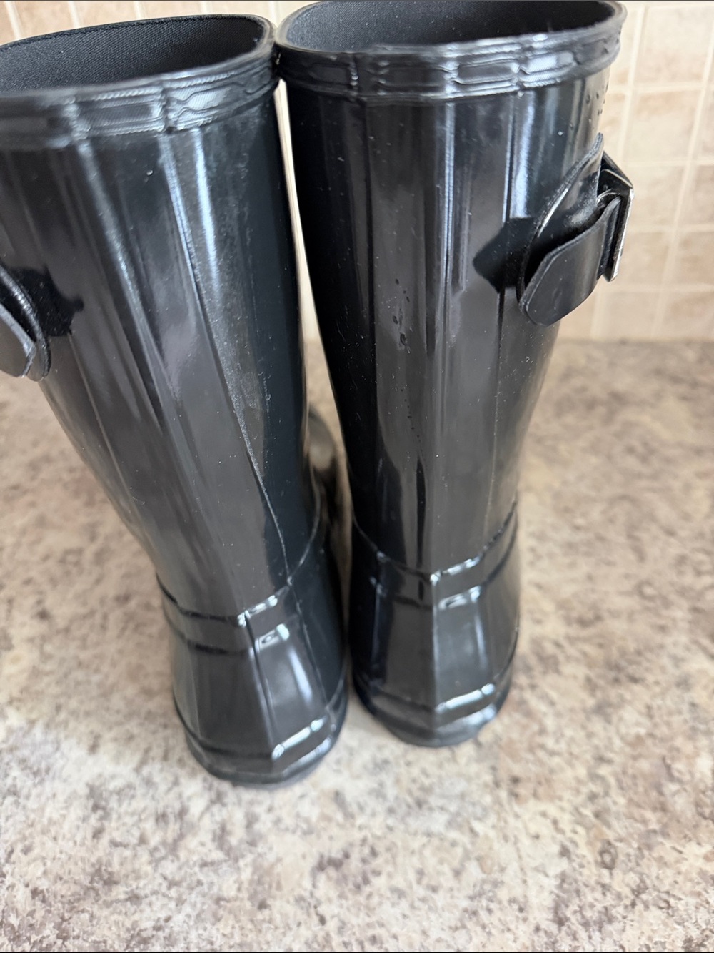 Hunter Glossy Black Short Rain Boots - Picture 4 of 5